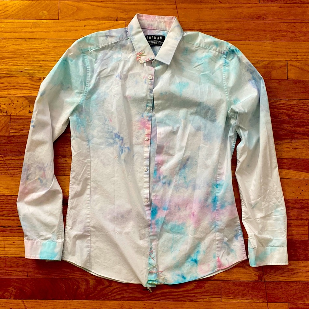 Topman Custom Ice Dye Button Down